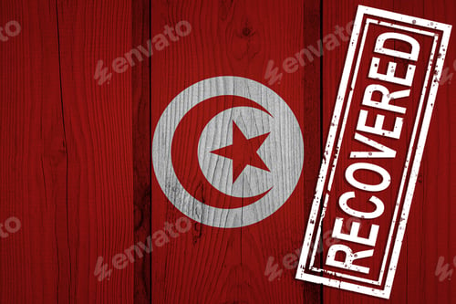 Preview: Flag Of Tunisia That Survived Or Recovered From The Infections Of Corona Virus Epidemic Or