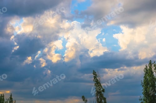 Dramatic Sky with Clouds and Sunlight