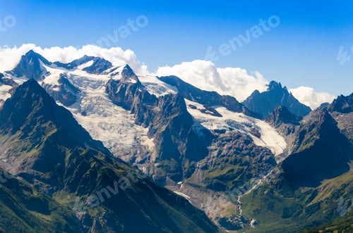 Preview: Mountain Peaks With Snow Caps On The Caucasus