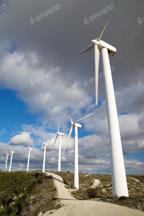 Preview: Windmills For Electric Power Production, Zaragoza Province, Aragon, Spain