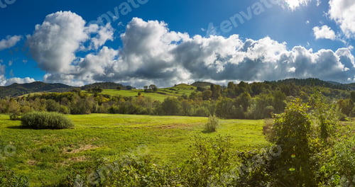 Preview: Mountain Landscape With Bieszczady Mountains In Poland. Beautiful Countryside In Carpathian