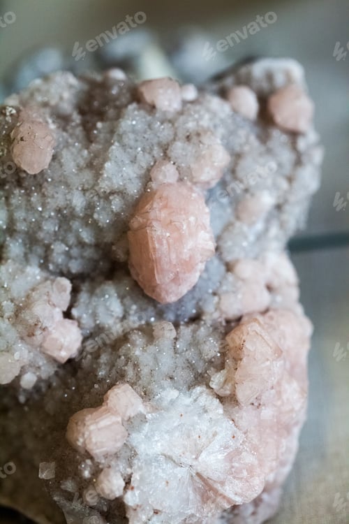 Preview: Beautiful Crystals, Minerals And Stones - Colors And Textures. Image Has Grain Texture Visible On