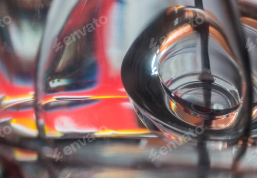 Preview: Thick Glass Abstraction Made With Glass Vase And Glass On Shallow Depth Of Field.