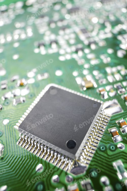 Preview: Closeup Of A Chip In An Integrated Circuit
