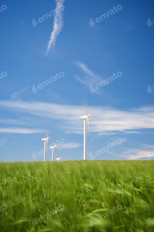 Preview: Windmills For Electric Power Production, Zaragoza Province, Aragon, Spain.