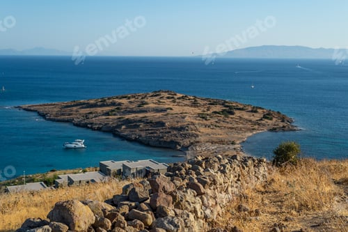 Preview: Very Beautiful View Of The Aegean Sea And Boats On It From The Hill Of Windmills In Bodrum. Turkey