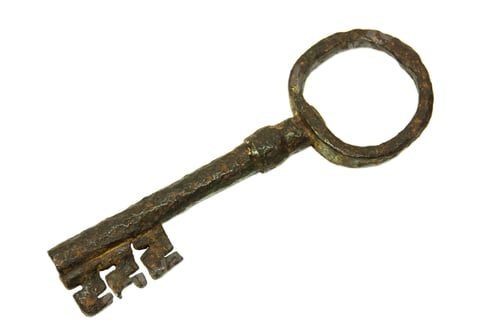 Preview: Big Old Key Isolated On White Background