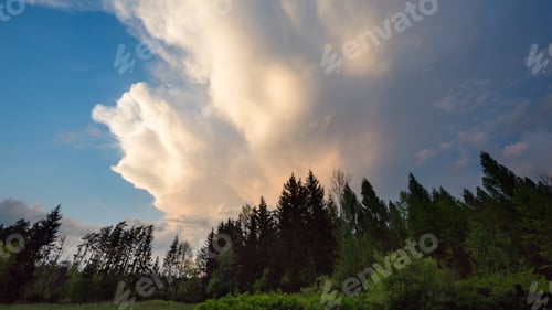 Preview: Storm Clouds Over Rural Landscape. Beautiful Dramatic Sky In Polish Landscape.