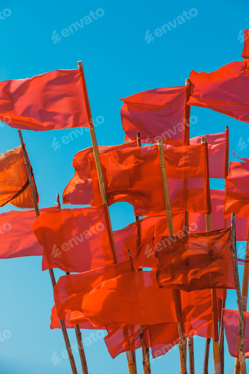 Preview: Fishing Boat And Red Flags Flying In Wind