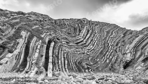 Preview: The Lulworth Crumple At Stair Hole On Dorset'S Jurassic Coast. An Asymmetrical Z Fold Of (Likely)