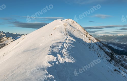 Preview: Snowy Mountains On An Early Winter Morning. Photograph Was Taken In Slovenia On The Border With