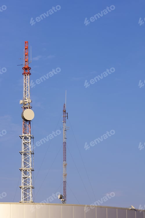Preview: Telecommunications Towers On A Building, Zaragoza, Aragon, Spain