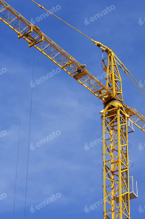 Preview: Yellow Crane Detail And Blue Sky
