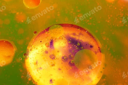 Preview: Abstract, Colorful Composition With Oil, Water And Ink
