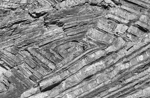Preview: Spectacular Chevron Folds In The Cliffs At Millook Haven, North Cornwall, England. A High Contrast