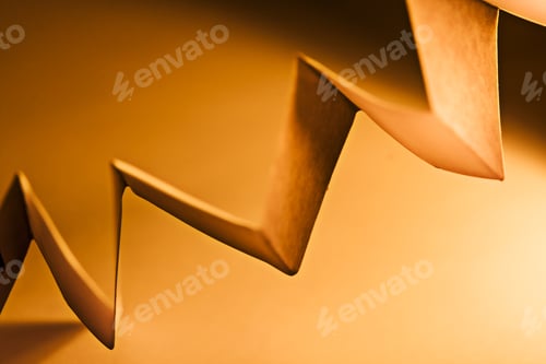 Preview: Macro, Abstract, Background Picture Of A Orange Zig-Zag Paper On Paper Background