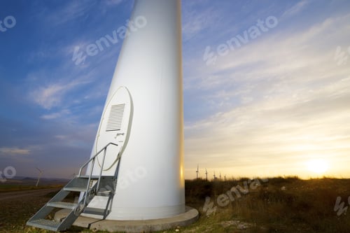 Preview: Windmills For Electric Power Production At Sunset, Pozuelo De Aragon, Zaragoza, Aragon, Spain