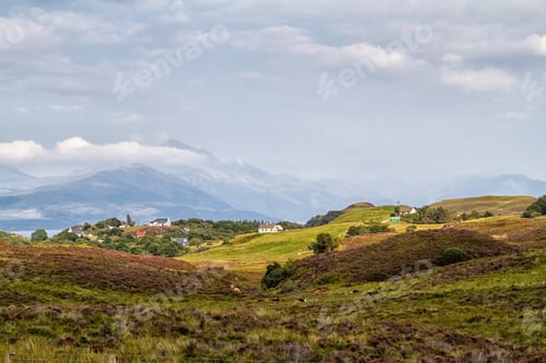 Preview: Aerial View Of Scottish Isle Of Skye During Sunny Summer Day In Uk