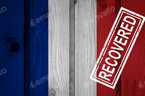 Preview: Flag Of France That Survived Or Recovered From The Infections Of Corona Virus Epidemic Or