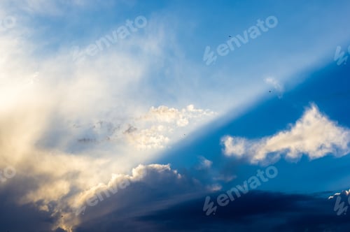 Preview: Landscape With Dramatic Light - Beautiful Golden Sunset With Saturated Sky And Clouds.