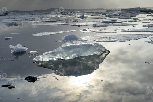 Preview: Views Around A Glacier Lagoon Iceland, Northern Europe In Winter With Snow And Ice