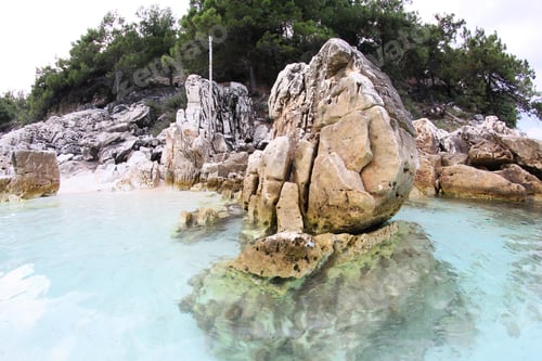 Preview: Saliara Beach (Called Marble Beach), Beautiful White Beach In Thassos Island, Greece. Water And