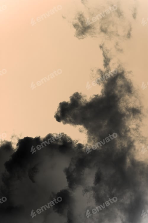 Preview: Abstract Composition From Beautiful, Fluffy Clouds And Inverted Colors