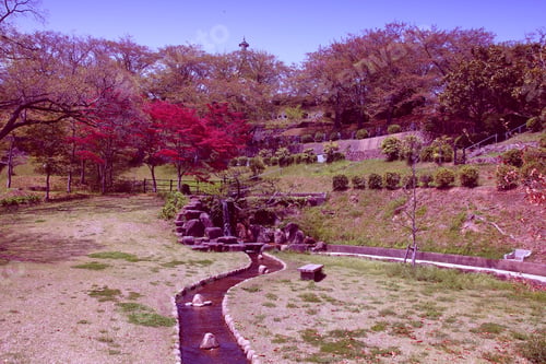 Preview: Himeji, Japan (Kansai Region). Japanese Garden Of Nagoyama Cemetery.