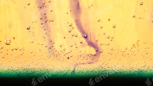 Preview: Abstract Composition With Mix Of Oil, Water And Colorful Ink With Bubbles