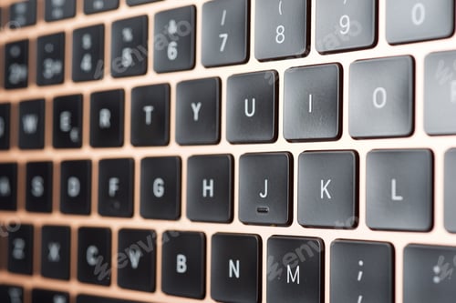 Preview: Forefront Of A Pink Laptop Keyboard.