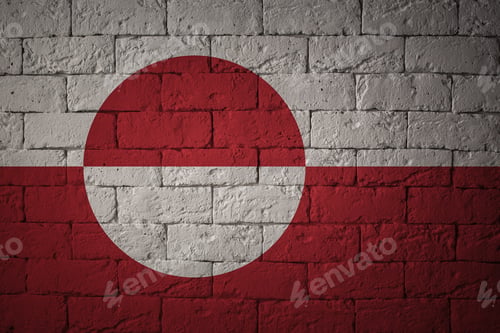 Preview: Flag With Original Proportions. Closeup Of Grunge Flag Of Greenland