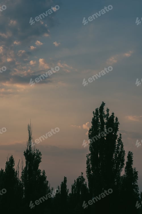 Preview: Landscape With Dramatic Light - Beautiful Golden Sunset With Saturated Sky And Clouds.