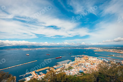 Preview: View Over Gibraltar City And Sea Port From The Top Of The Rock