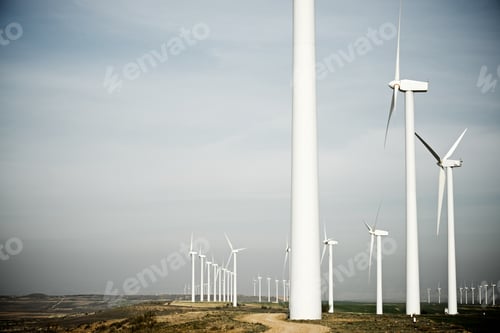 Preview: Windmills For Electric Power Production, Pozuelo De Aragon, Zaragoza, Aragon, Spain.