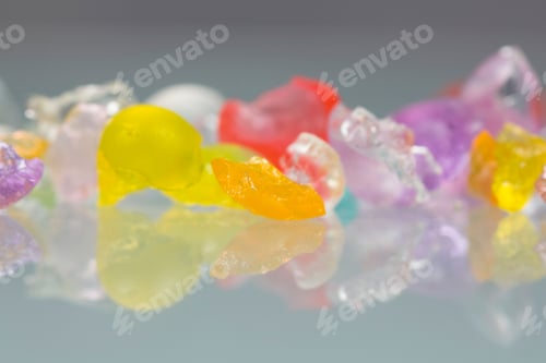 Preview: Abstract Textures And Patterns Of Broken Jelly Balls With Reflexions
