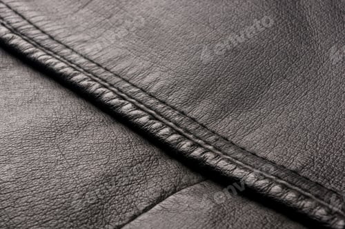 Preview: Old Vintage Genuine Soft Black Leather Texture Background, Top Layer With Pores And Scratches