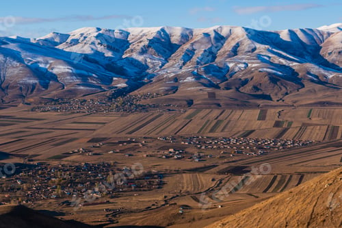 Preview: Breathtaking Snowy Mountain Landscape With Settlements, Armenia