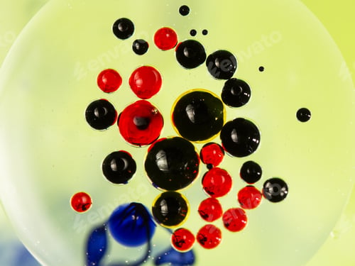 Preview: Abstract, Colorful Composition With Oil, Water And Ink