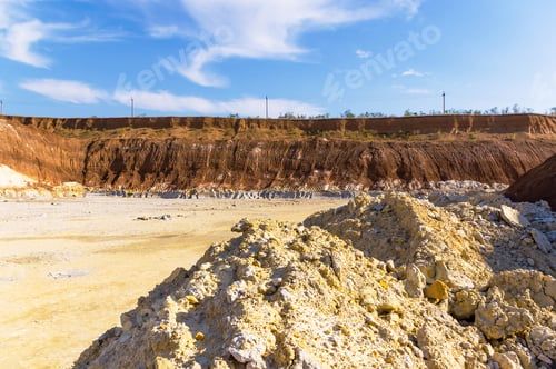 Preview: The Quarry Of The Unique Blue Clay In Bright Summer Day