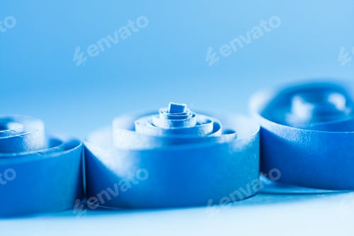 Preview: Macro, Abstract, Background Picture Of Blue Paper Spirals On Paper Background