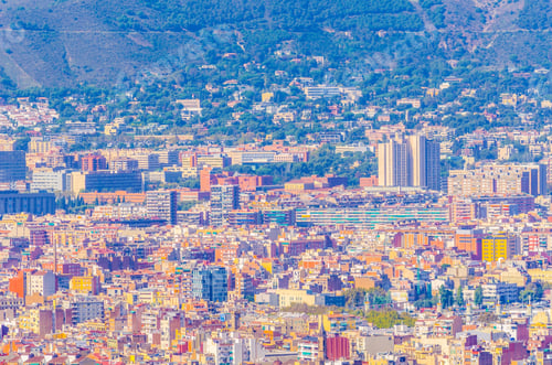 Preview: Aerial View Of Barcelona From Montjuic Castle, Spain.