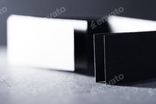 Preview: Black Paper Shapes And Shadows With Black Paper Background