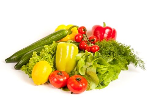 Preview: Close Up Of A Bunch Of Vegetables Isolated On White Background
