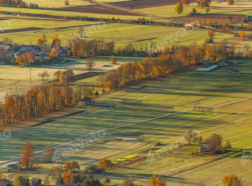 Preview: View Of The Valley, Towns And Meadows At Sunrise