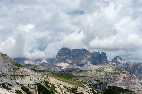 Preview: Rugged Mountain Ranges In Tre Cima Natural Park Area In The Italian Dolomites.
