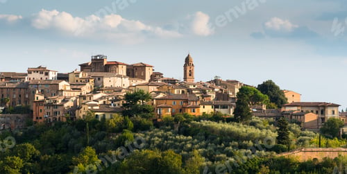 Preview: Panoramic Cityscape Of The Historical Town Of Siena. Central Tuscany, Italy