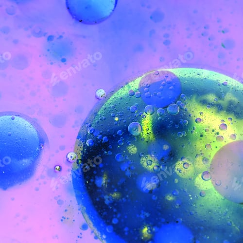Preview: Abstract, Colorful Composition With Oil, Water And Ink