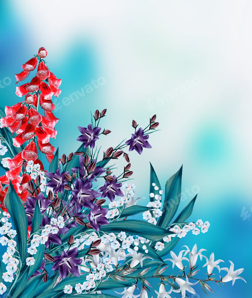 Preview: Summer. Flowers Bells And Lilies Of The Valley.