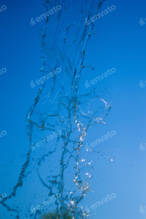 Preview: Transparent Falling Water Vertical Flows, Close Up