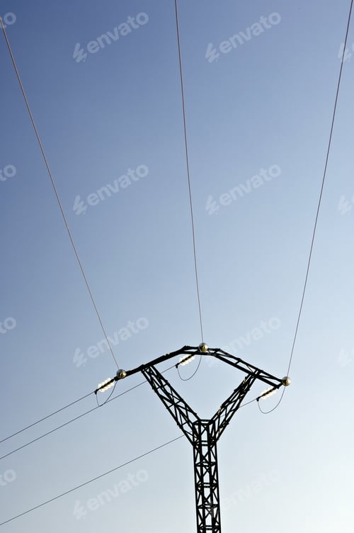 Preview: Silhouette Of A Pylon At Sunset.